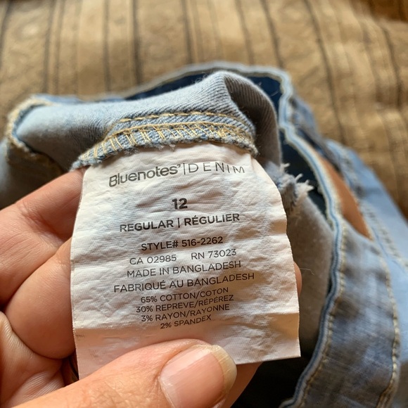 Women’s Size 12 Large Light Blue wash Flare Denim Jeans Super High Rise Y2K 70’s - Picture 6 of 7